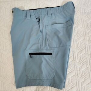 Shorts Mens Light Blue Cargo Size 36 Zip Pocket  Closure Light Breathable Casual